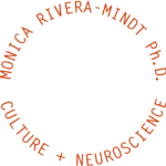 circle logo reading: monica rivera mindt ph.d culture + neuroscience